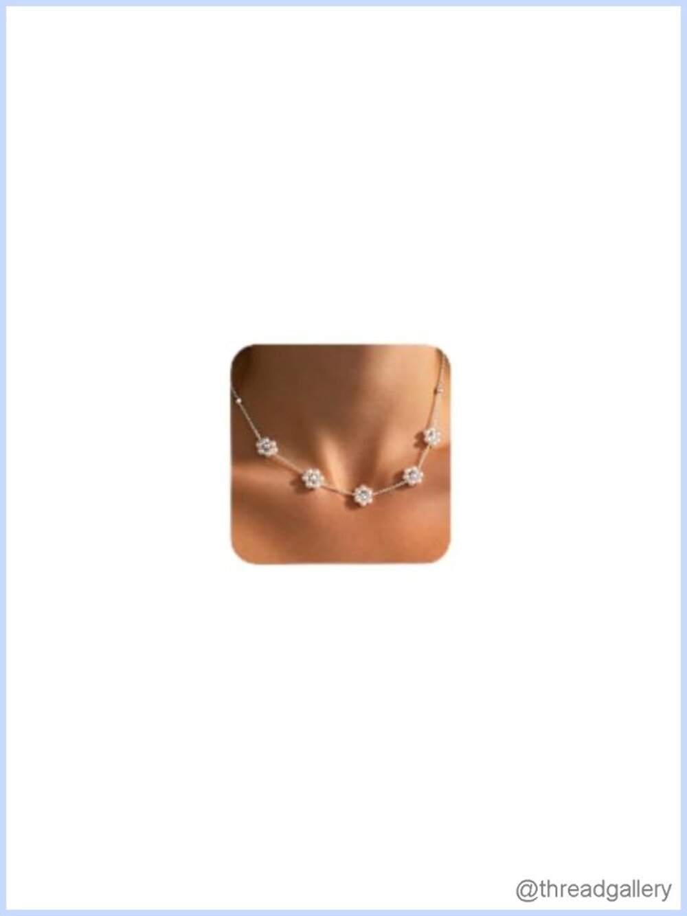 14K Gold Plated Flower Choker Necklace Adjustable Layering